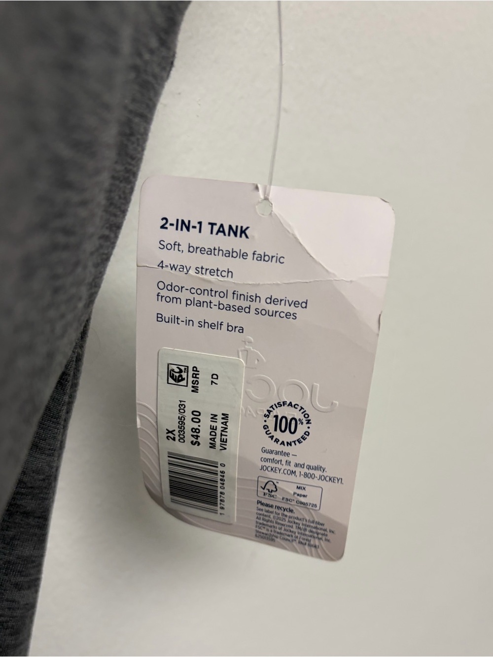 NWT Jockey Active Tank Top 2X - Picture 2 of 5